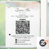 *~* QR Glitter PASTEL  Scan om te betalen betaling Raamsticker (Huis)