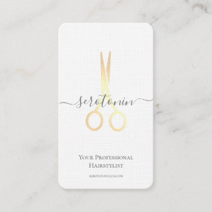 QR Gold Scissor Haarstylist Visitekaartje