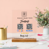 QR Google Facebook Review Acrylic Sign (Mariage)