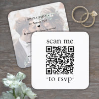 QR Huwelijk RSVP Eenvoudige Foto & Klassieke Typog