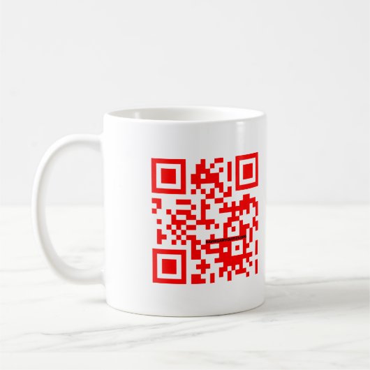 "QR je" tasse rouge SÛRE (Gauche)