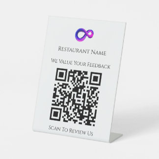 QR Klantfeedback Review Bord Reclamebord Met Voetstuk