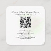 *~* QR Kleurrijke Lotus Lily Abstracte libel Vierkante Visitekaartje (Achterkant)