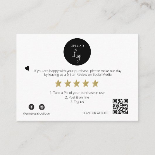 *~* QR Korting DANK U LOGO AP8 Review Informatiekaartje (Achterkant)