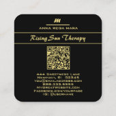 *~* QR Lavendel Wit Goud Magenta Initiaal AP65 Vierkante Visitekaartje (Achterkant)