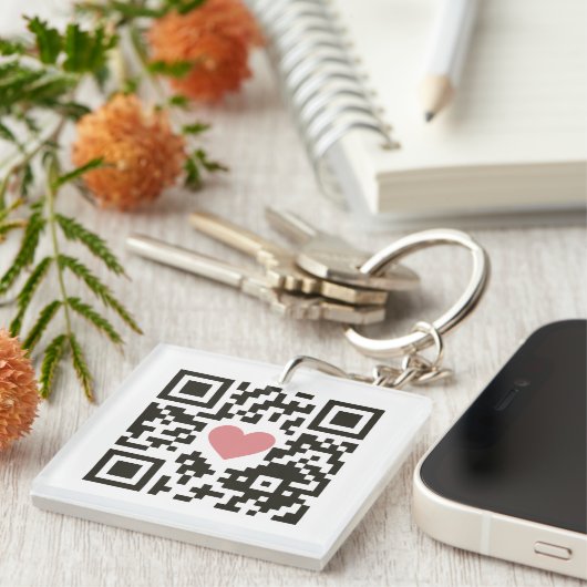 QR Liefdescode Sleutelhanger (Voorkant Rechts)