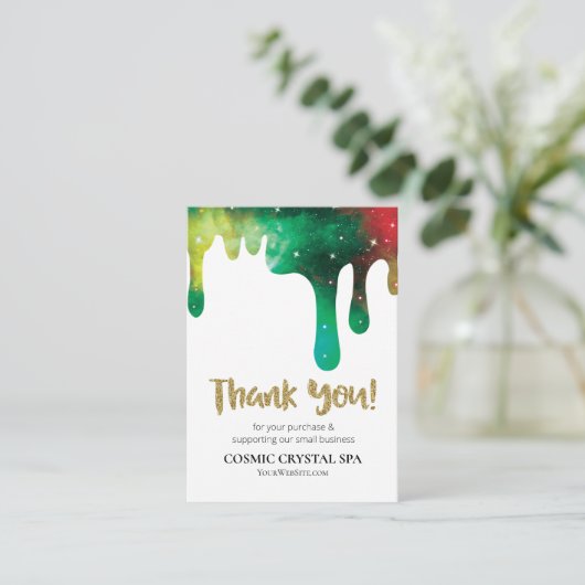 *~* QR LOGO AP8 KOSMISCHE DRUPPELS. DANK U, Review Informatiekaartje (Staand voorkant)