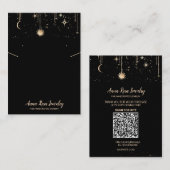 *~* QR Logo Cosmic Moon Jewelry Earring Ketting Visitekaartje (Voorkant / Achterkant)