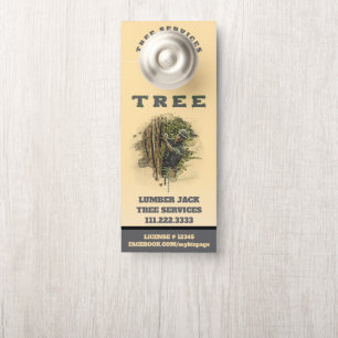 *~* QR Lumber Jack Yellow TREE Tree Services Deur