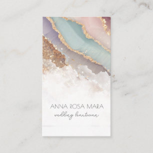 *~* QR Luxe Agaat Lavendel Mauve Gold Glitter AP66 Visitekaartje