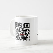 "QR me VEILIGE" zwarte mok (Voorkant links)