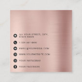 QR Modern Code Minimalist Rose Gold Business Contactkaartje (Achterkant)