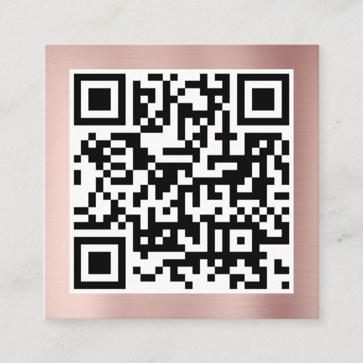 QR Modern Code Minimalist Rose Gold Business Contactkaartje (Voorkant)