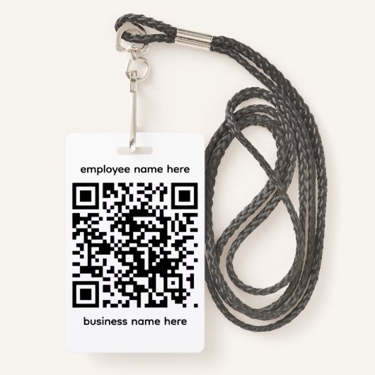 QR Name Badge (Devant avec lanière)
