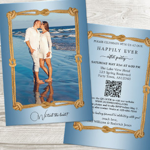 QR Nautical foto gelukkig ooit na bruiloft Kaart