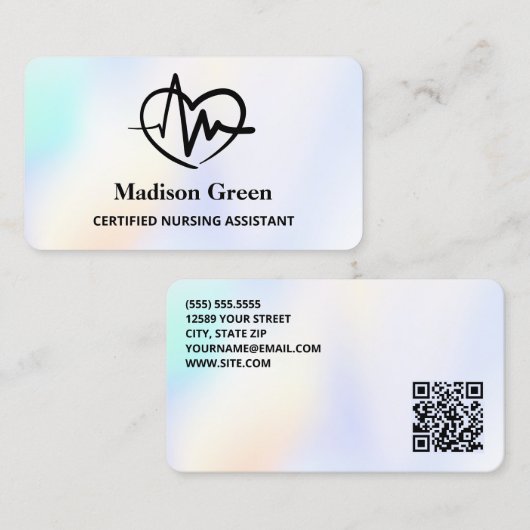 QR Nursing Assistant CNA Visitekaartje (Voorkant / Achterkant)