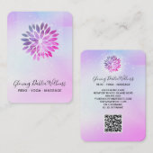 *~* QR Ombre AP2 Mandala Dahlia Pastel Blue Pink Visitekaartje (Voorkant / Achterkant)