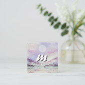 *~* QR PAARSE Abstracte Landschap Natuur AP93 Vierkante Visitekaartje (Staand voorkant)