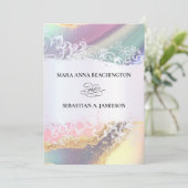 *~* QR Pastel RSVP AR2 Agate Faire-part de mariage (Debout devant)
