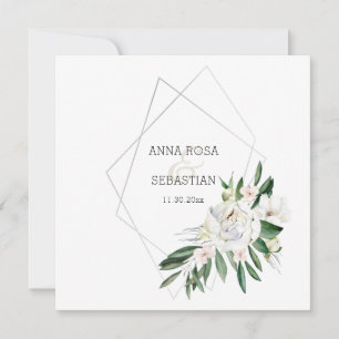 *~* QR PEONY Floral RSVP Lijst AR15 Wedding Kaart
