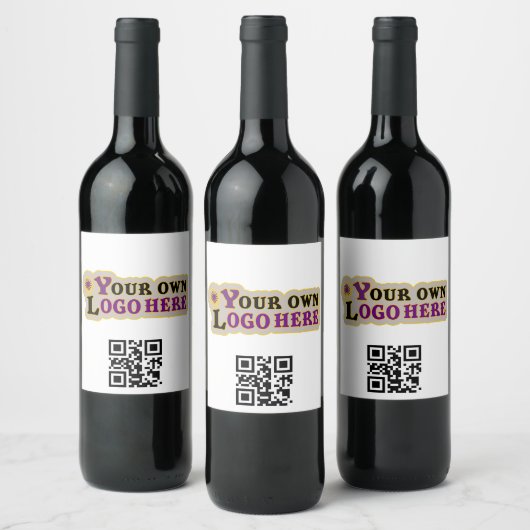 Qr personnalisé et logo Étiquette à vin (Bouteilles)