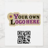 Qr personnalisé et logo Étiquette à vin (Étiquettes simples)