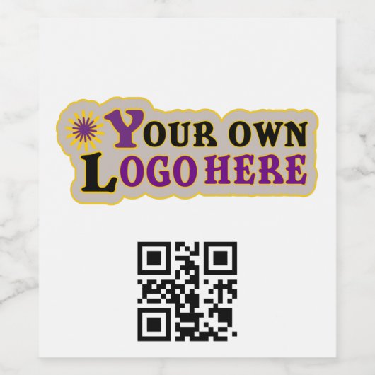 Qr personnalisé et logo Étiquette à vin (Étiquettes simples)