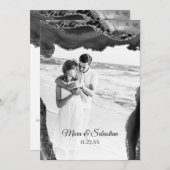 *~* QR PHOTO RSVP AR13 AGATE Noir Invitation de (Devant / Derrière)