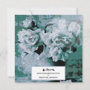 *~* QR pioenroos Bloemen RSVP AR23 BRUILOFT Kaart