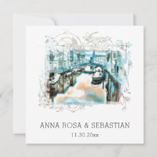 *~* QR POSITANO Italië Scroll AR20 RSVP Wedding Kaart