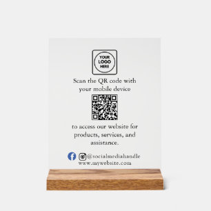 QR Promotioneel Tafel Acrylaat Bord