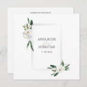 *~* QR RSVP AR15 Peony Flowers Lijst Wedding Kaart (Voorkant / Achterkant)