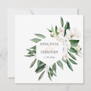 *~* QR RSVP AR15 Peony Flowers Lijst Wedding Kaart