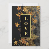 *~ QR RSVP AR26 Gouden Kant LOVE 45 Luxe Trouwfees Kaart (Voorkant)