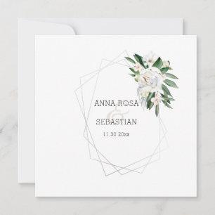 *~* QR RSVP Lijst AR15 Floral Peony Wedding Kaart
