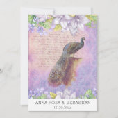 *~*  QR RSVP Peacock Victoriaans AR24 Wedding Kaart (Voorkant)