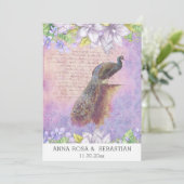 *~*  QR RSVP Peacock Victoriaans AR24 Wedding Kaart (Staand voorkant)