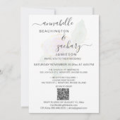 *~* QR RSVP Single Roos Gold Glitter AR12 Wedding  Kaart (Achterkant)