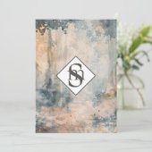 * QR Rustic AR26 Forest Monogram RSVP Wedding Kaart (Staand voorkant)