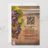 QR Rustic Wine met als wijnstok beschouwd na het h Kaart (Achterkant)