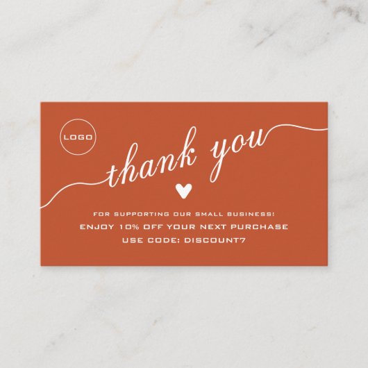 QR scan dank u | Korting Logo Visitekaartje (Voorkant)