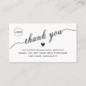 QR scan dank u | Korting Logo Visitekaartje (Voorkant)