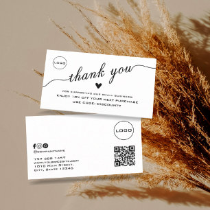 QR scan dank u Korting Logo Visitekaartje