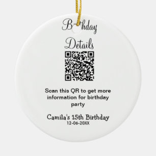 QR scan verjaardagsfeest details moderne 15 verjaa Keramisch Ornament