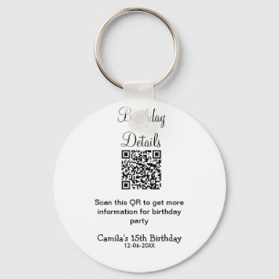 QR scan verjaardagsfeest details moderne 15 verjaa Sleutelhanger