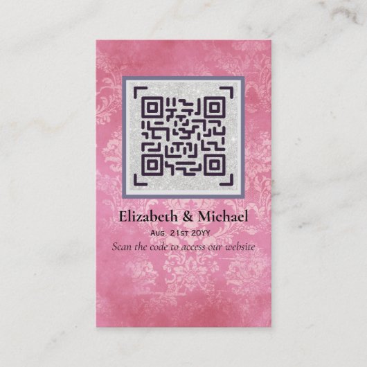 QR Scanning Code RSVP Weddenschap Details Enclosur Visitekaartje (Voorkant)