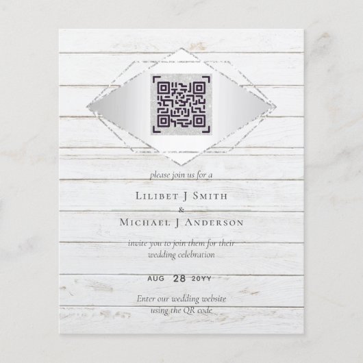 QR Scanning Code Wedding Inviting Diamond Chic Flyer (Voorkant)