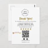 *~* QR Simple Minimal Beoordelingslogo BEDANKT AP8 Briefkaart (Voorkant / Achterkant)