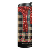 *~* QR SWAG Rustic Kerstmis Glitter Roos Pset  Thermosbeker (Gedraaid links)