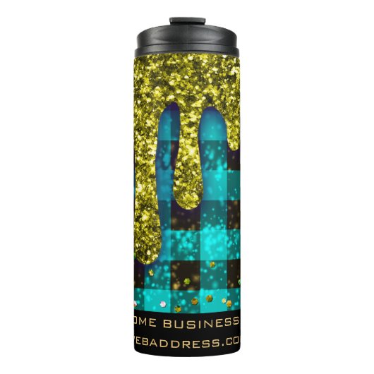 *~* QR SWAG Rustic Kerstmis Gold Drip Pset Thors Thermosbeker (Voorkant)